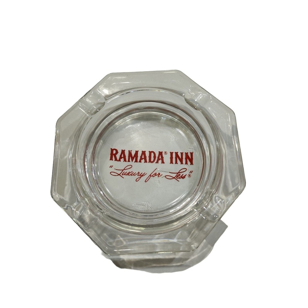 Vintage Ramada Inn Hotel Motel Collectible Ashtray clear glass